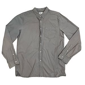 AG Adriano Goldschmied Gray Button Down Contrast Stitching Size Large